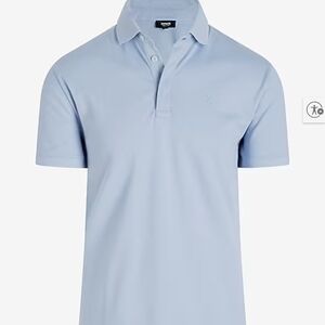 Express X-Logo Perfect Pima Cotton Polo Blue Fog Men's Size Tall Large